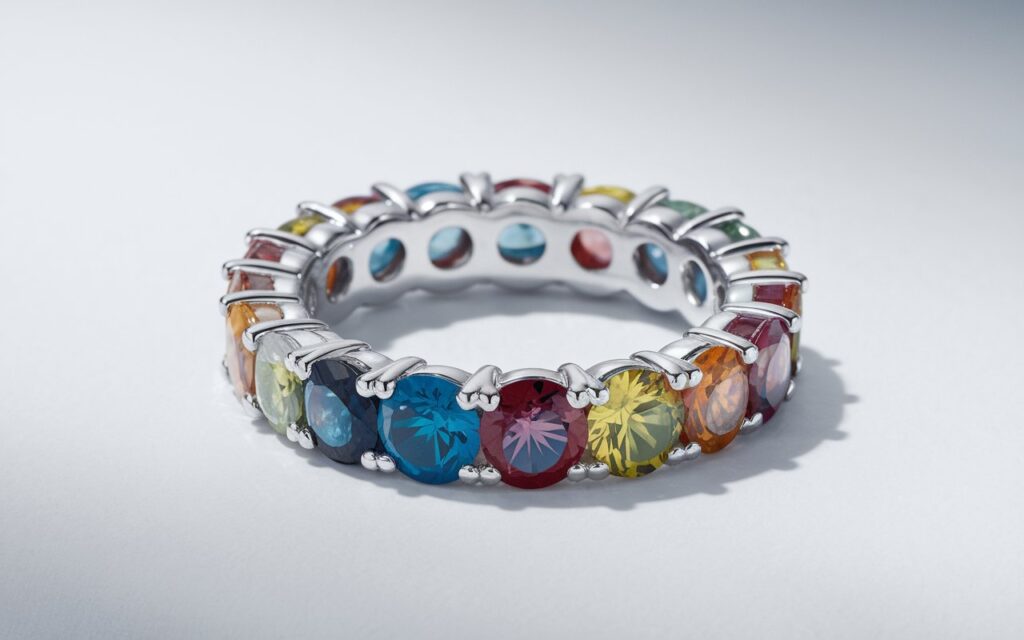 Multi-Colored Sapphire Eternity Ring
