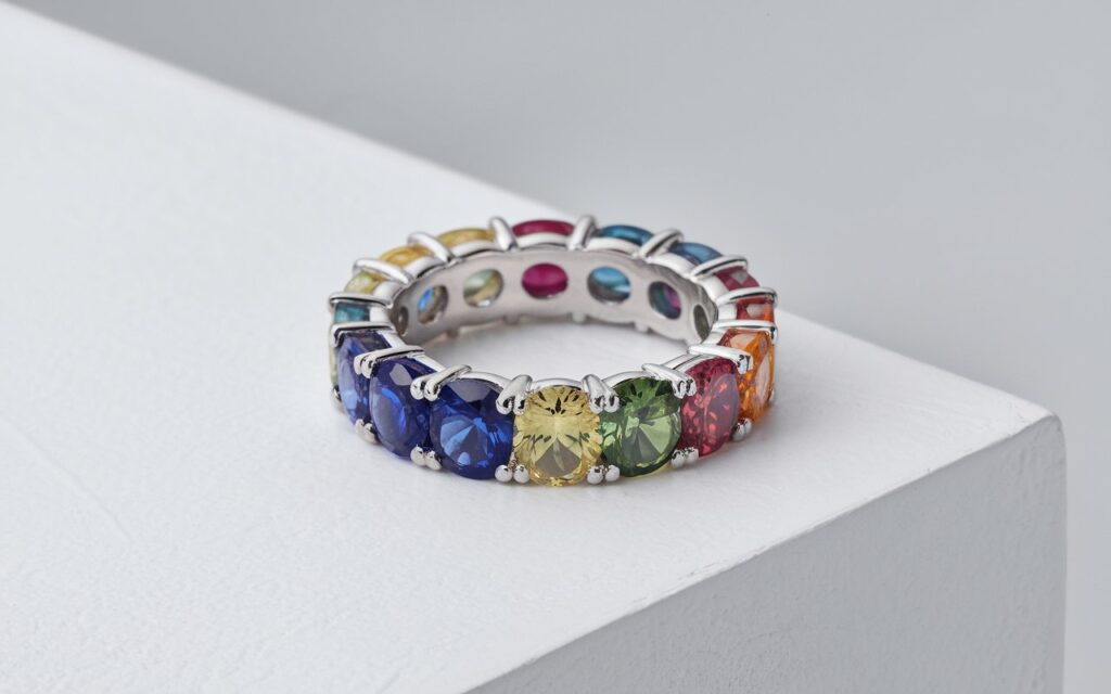 Multi-Colored Sapphire Eternity Ring