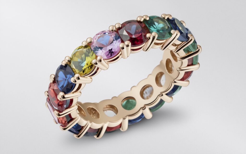 Multi-Colored Sapphire Eternity Ring