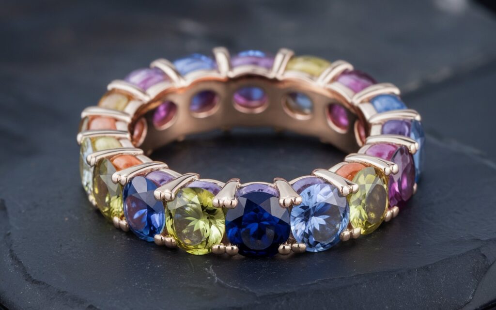Multi-Colored Sapphire Eternity Ring