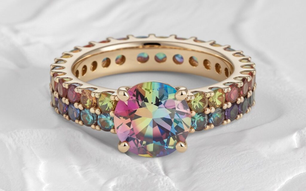 Rainbow Sapphire Eternity Ring