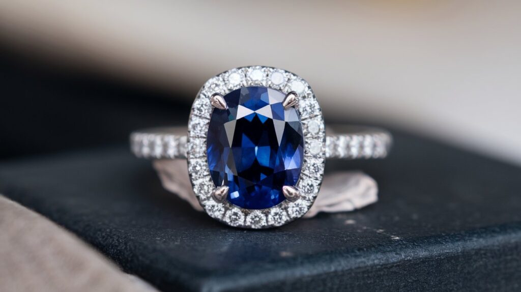 Sapphire Halo Engagement Rings