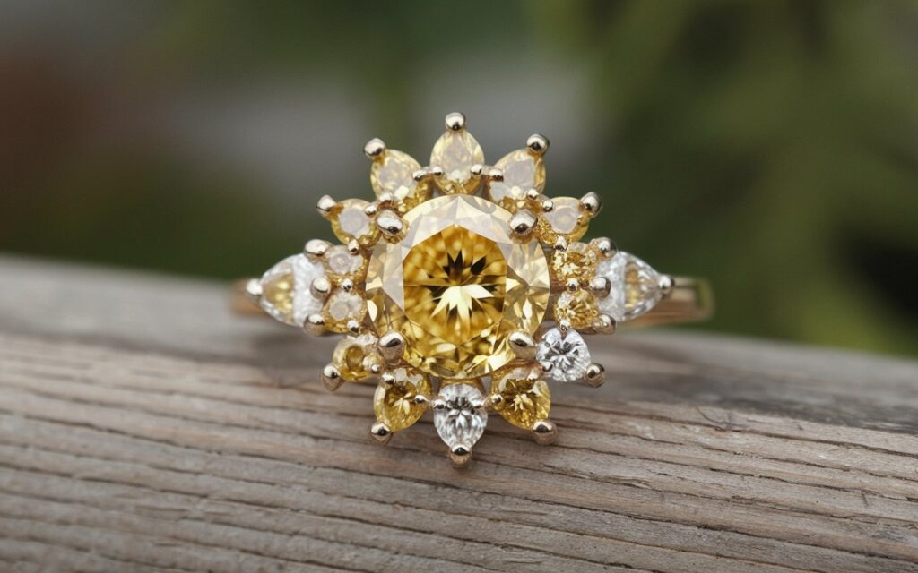 Sunflower Engagement Ring