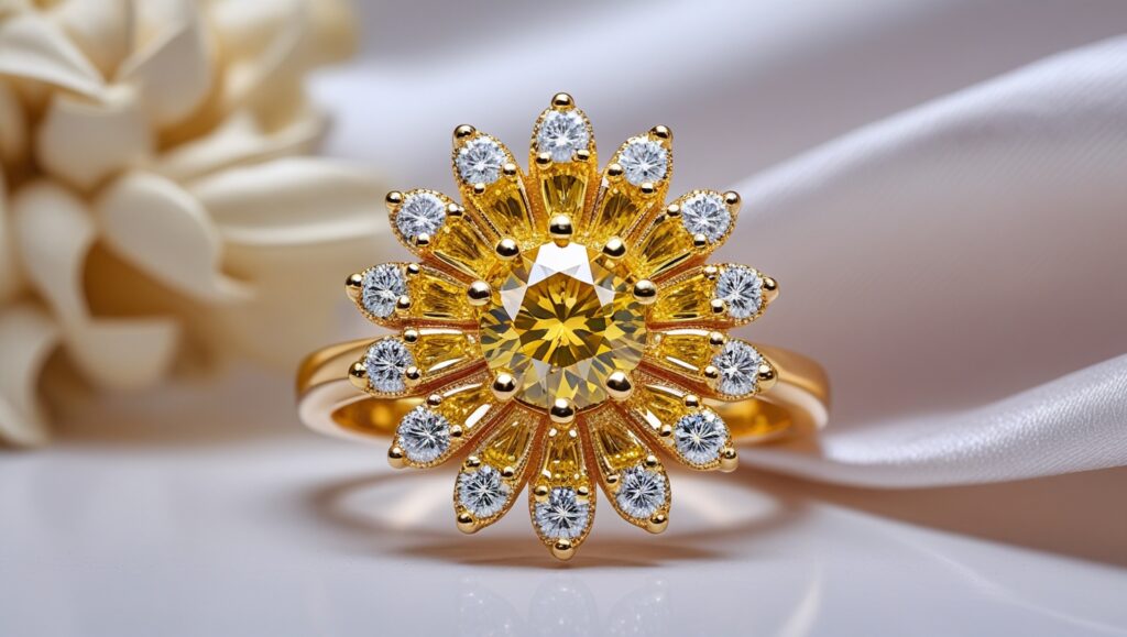 Sunflower Engagement Ring