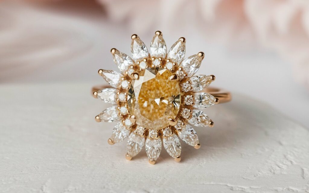 Sunflower Engagement Ring