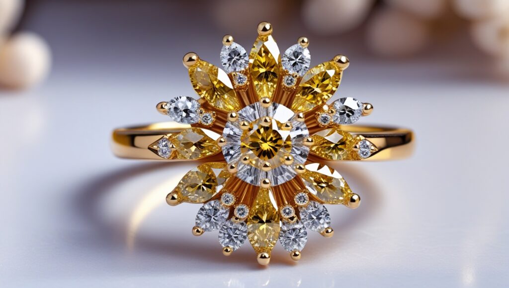 Sunflower Engagement Ring