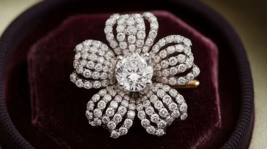 Diamond brooches