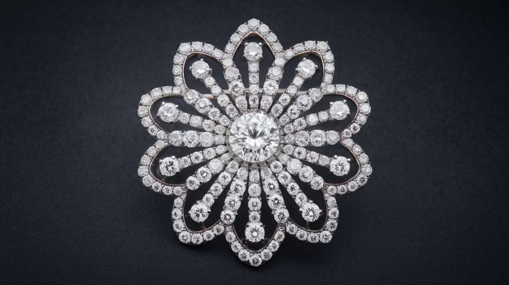 Diamond brooches