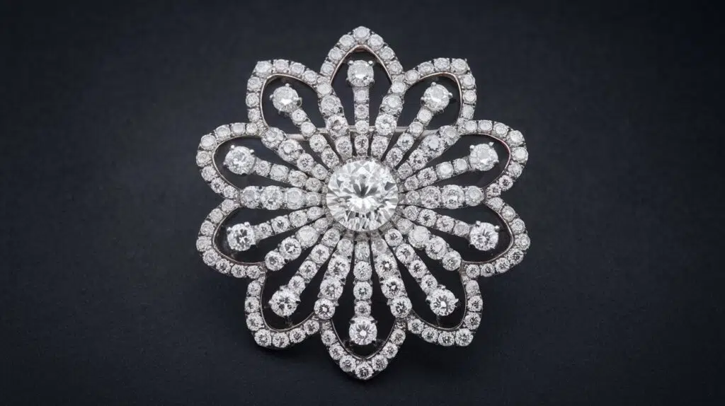 Diamond brooches