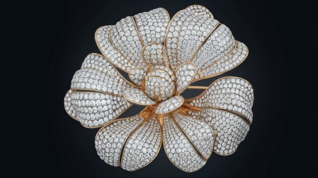 Diamond brooches